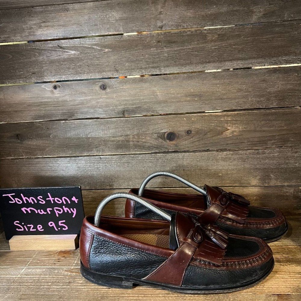 Mens Johnston And Murphy Kilt Tasseled Leather Slip On Shoes Loafer Size 9.5 N
